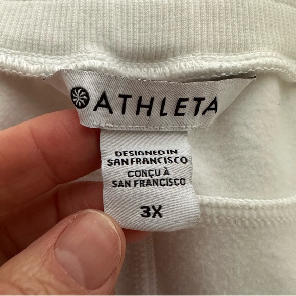 Athleta Triumph Jogger Pants Women's 3X White Lounge Workout Layer Travel Warm - Picture 6 of 8